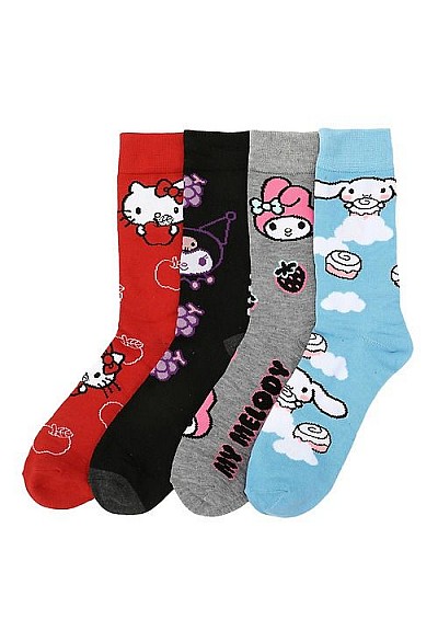 Ensemble De 4 Paires De Chaussettes Par Bioworld - Hello Kitty