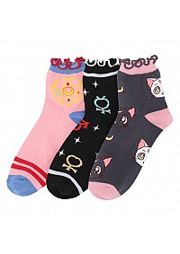 Ensemble De 3 Paires De Chaussettes Par Bioworld - Sailor Moon Crystal