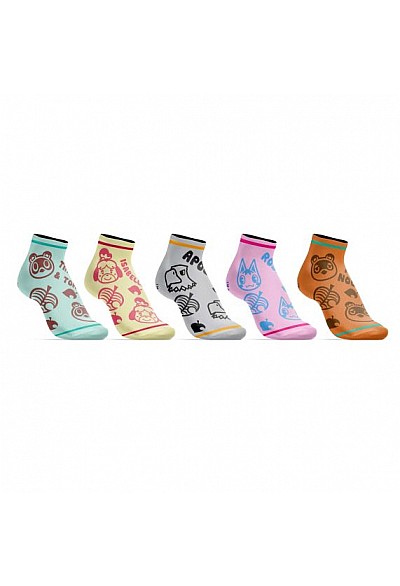 Ensemble De 5 Paires De Chaussettes Par Bioworld - Animal Crossing Personnages