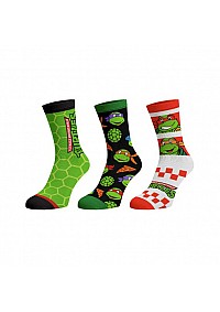 Ensemble De 3 Paires De Chaussettes Avec Boite Cadeau Par Bioworld - Teenage Mutant Ninja Turtle