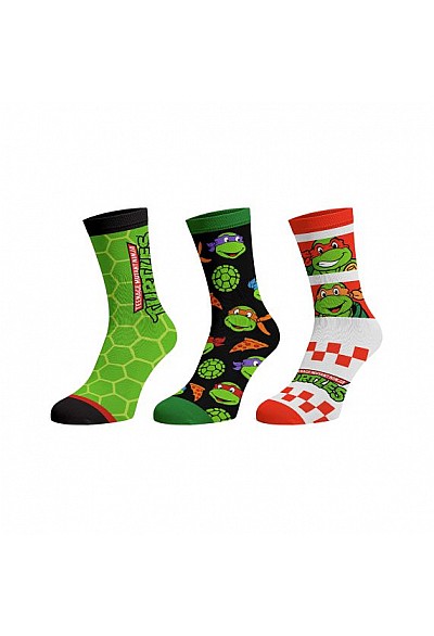 Ensemble De 3 Paires De Chaussettes Avec Boite Cadeau Par Bioworld - Teenage Mutant Ninja Turtle