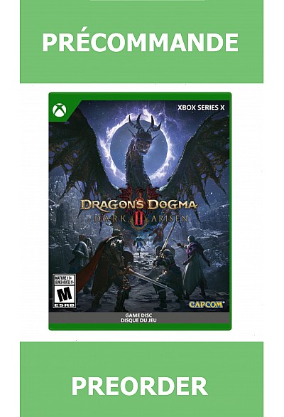 *Précommande* Dragons Dogma II (2) Dark Arisen/Xbox Series X 26/09/2026 69.99$