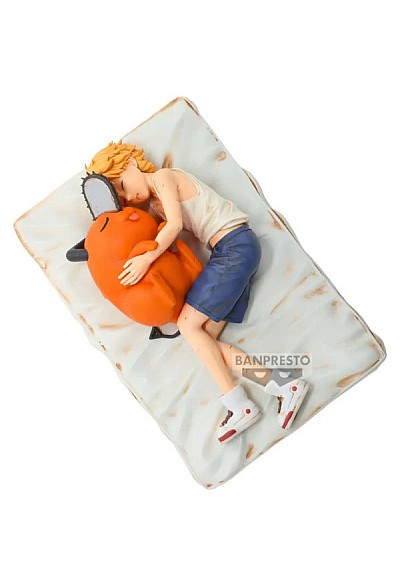 Figurine Chainsaw Man Break Time Collection Vol.4 Par Banpresto - Denji And Pochita 14 CM