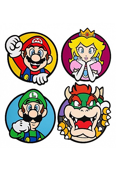 Ensemble de 4 Sous-Verre Super Mario En Silicone Par Paladone