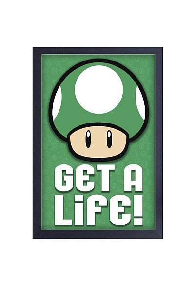 Affiche Encadrée Super Mario Bros Par Pyramid - Get A Life 27 x 43 CM