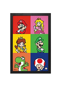 Affiche Encadrée Super Mario Bros Par Pyramid - Portraits Art Pop 27 x 43 CM