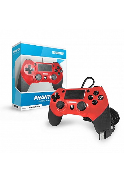 Manette Phantom Avec Fil Pour PS4 Par Teknogame - Rouge