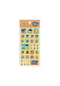 Feuille d'Autocollants Tuiles Tamagotchi Par Bandai - Crème
