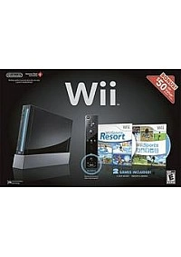 Console Wii Retrocompatible GameCube Modèle RVL-001 Wii Sports / Resort Bundle - Noire