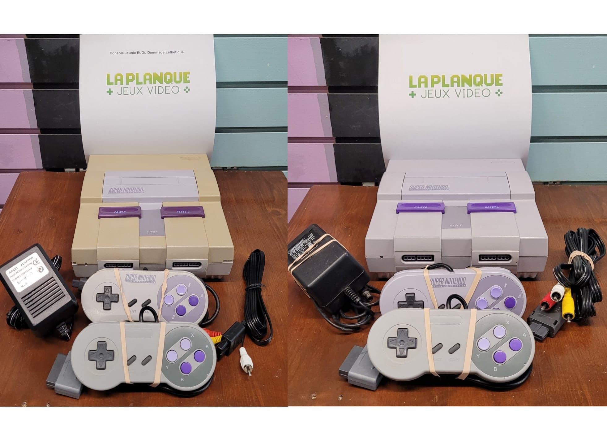Console SNES / Nintendo Super NES La Planque Set - 1 Manette Officielle + 1 Manette Générique