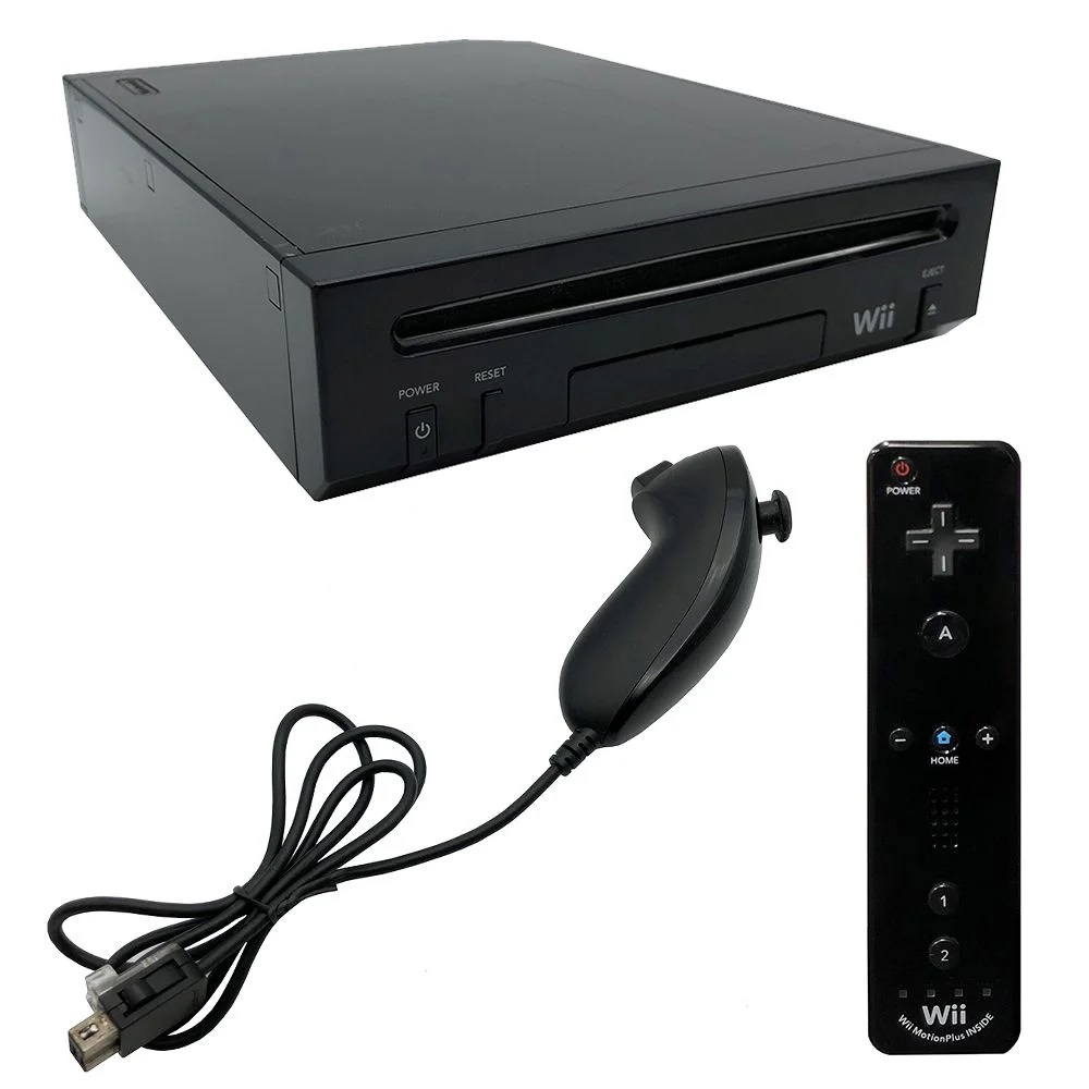 Console Wii Non Retrocompatible GameCube Modèle RVL-101 - Noire