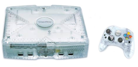 Console Xbox 1ere Generation Modele Crystal Avec Manette Crystal Transparente