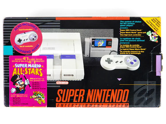 Console SNES / Nintendo Super NES Mario Set - Super Mario World + Super Mario All-Stars Bundle