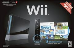 Console Wii Retrocompatible GameCube Modèle RVL-001 Wii Sports / Resort Bundle - Noire
