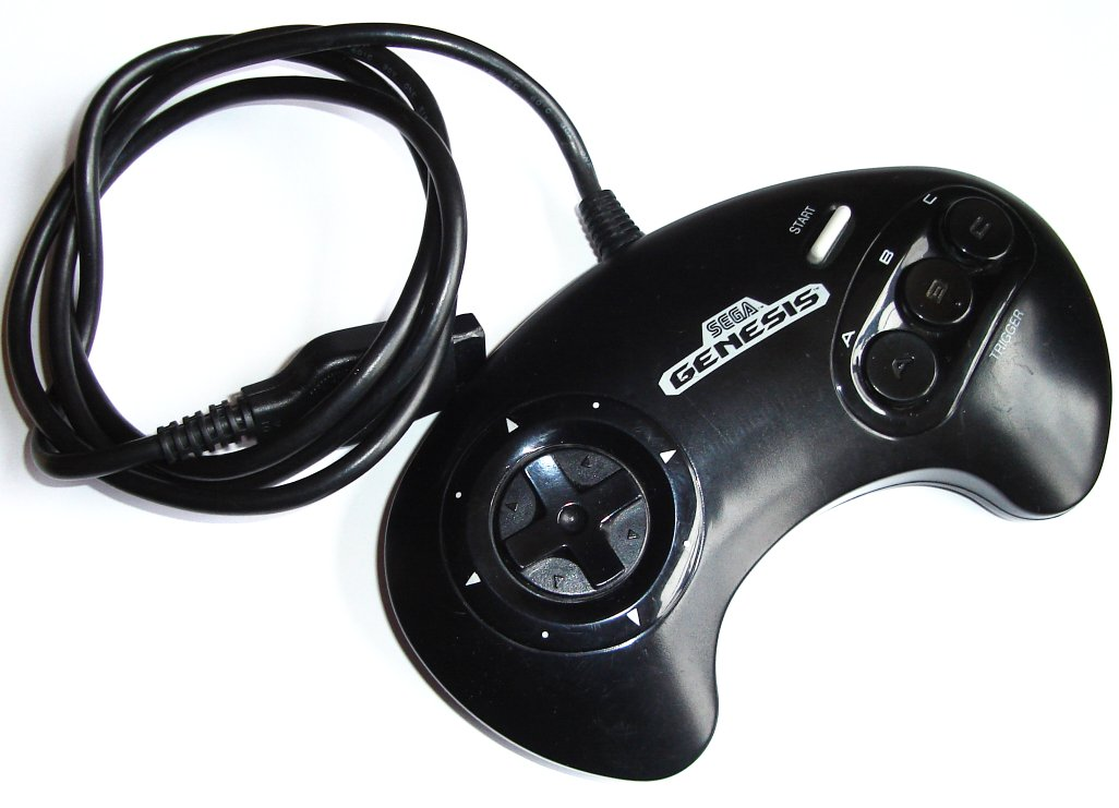 Manette 3 Boutons Pour Sega Genesis Officielle Sega - Noire