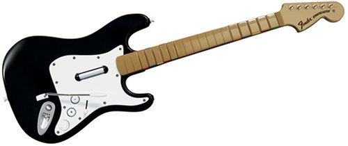 Guitare Rock Band Sans Fil Pour PS2 / PS3 / PS4 Modèle Fender Stratocaster - Noire Et Blanche