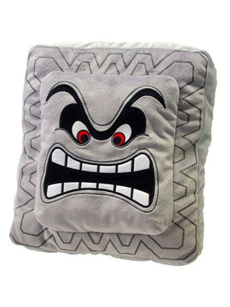 Coussin / Toutou Super Mario Par Sanei - Thwomp 37CM x 34CM x 14CM