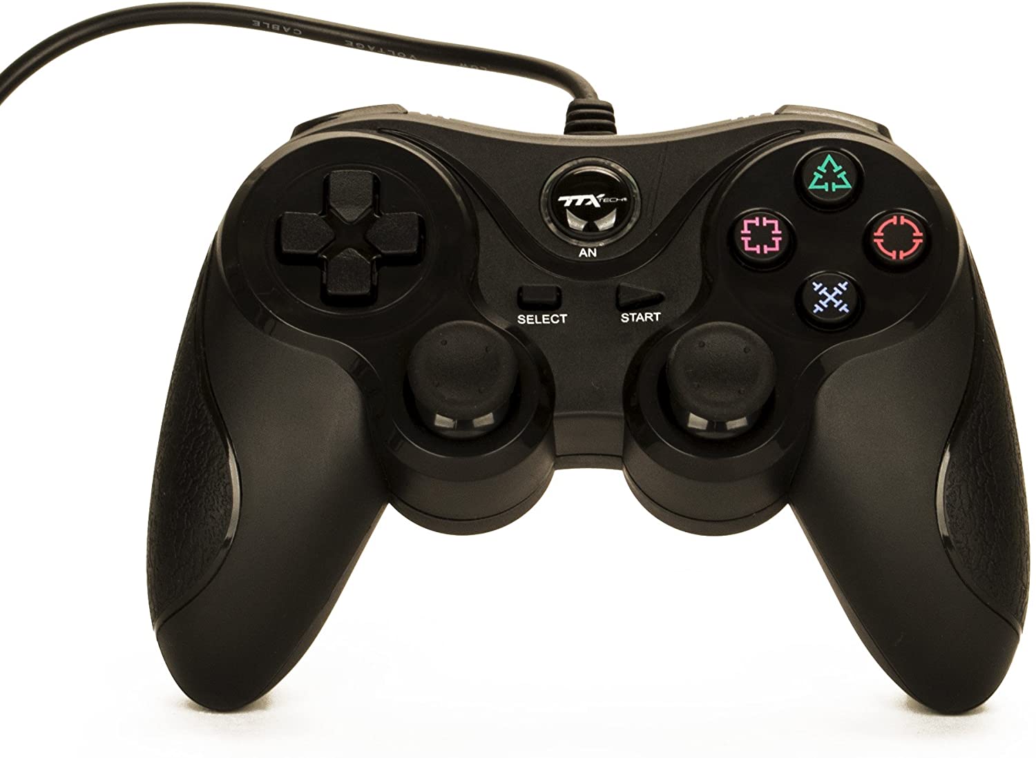 Manette Avec Fil USB (2 Mètres) Pour PS3 / Playstation 3 / PC Par TTX Tech - Noire