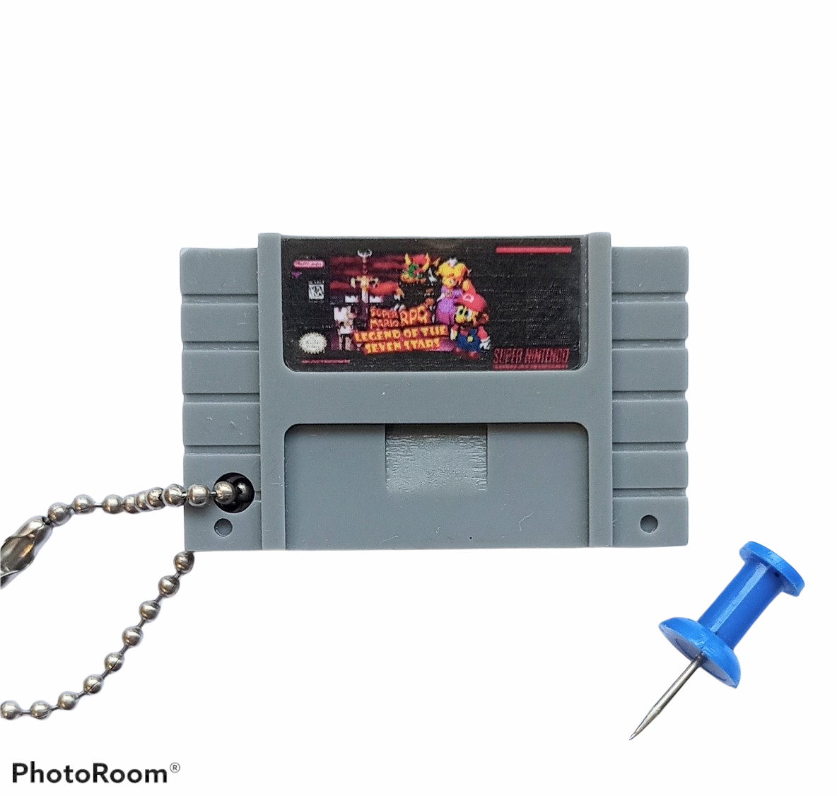 Porte-Clé Mini-Cartouche de SNES Par Chinook Crafts - Super Mario RPG Legend of the Seven Stars