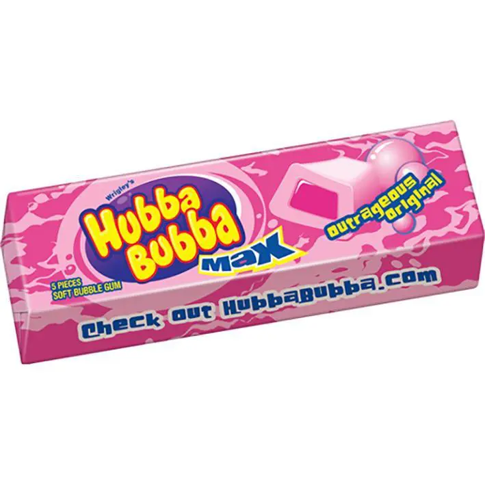 Gomme à Mâcher Wrigley Hubba Bubba Max Outrageously Original - 5 Morceaux