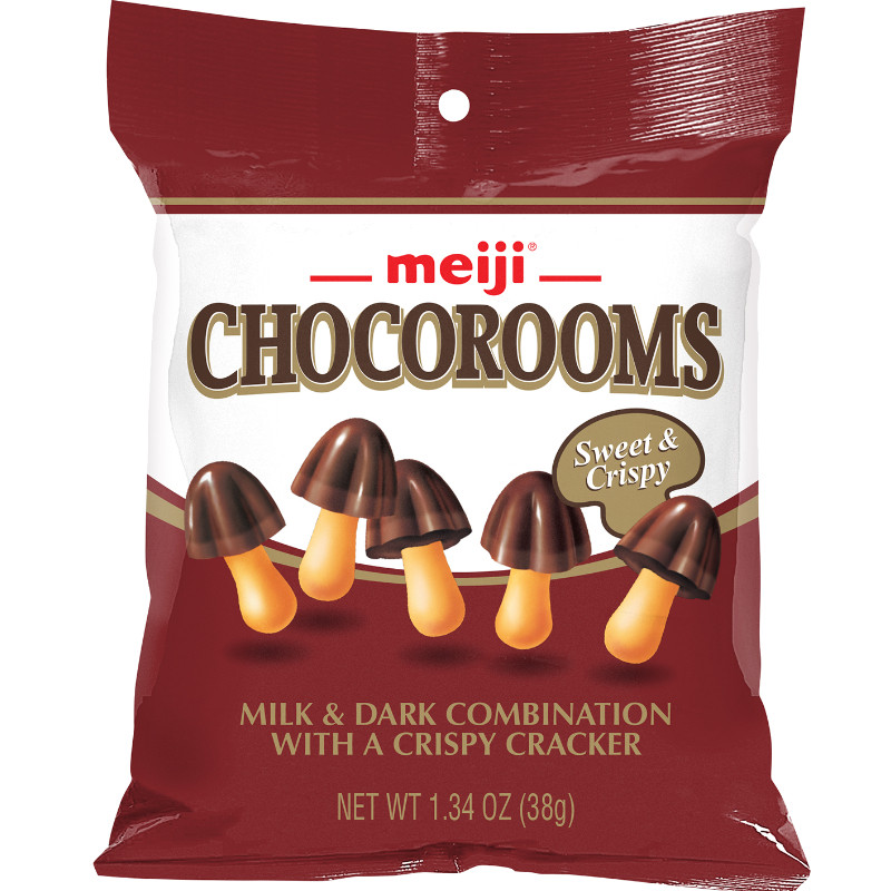 Biscuit Chocorooms (Kinoko No Yama En Version Américaine) Par Meiji - Chocolat Noir Et Au Lait