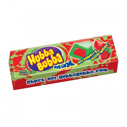 Gomme à Mâcher Wrigley Hubba Bubba Max Fraise Et Melon - 5 Morceaux