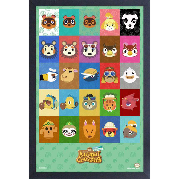 Affiche Encadrée Animal Crossing New Horizons Par Pyramid - Character Icons 46 x 31 CM