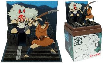 Mini Paper-Kit Miniatuart #136 Par Sankei - Ghibli Princesse Mononoke Night Attack