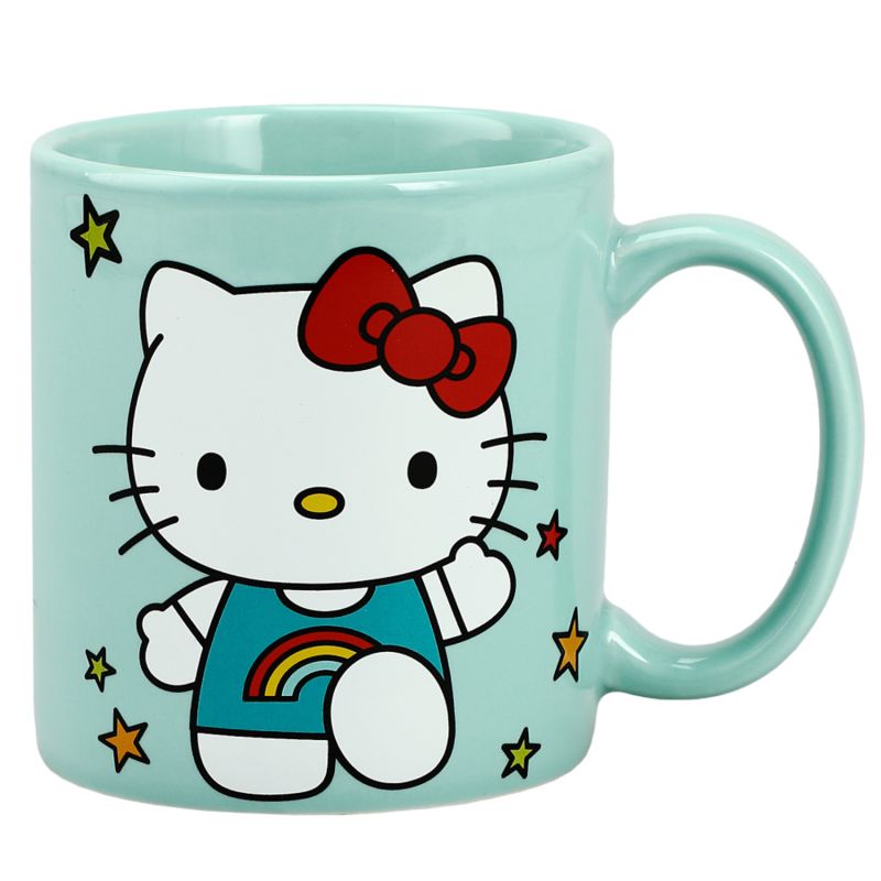 Tasse En Céramique Hello Kitty Par Bioworld - Turquoise (14 Oz)