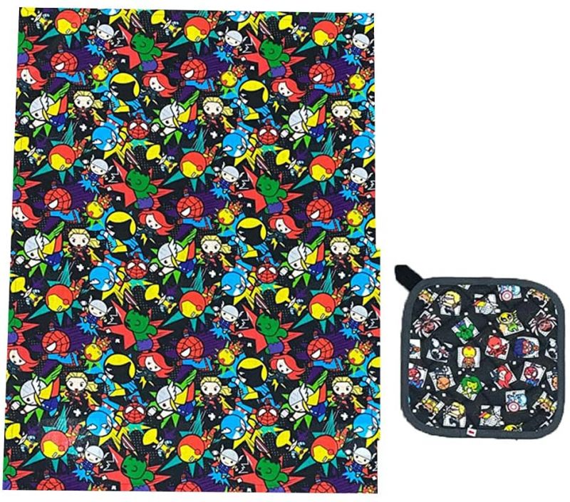 Ensemble Linge à Vaisselle et Mitaine à Four Marvel - Chibi Avengers 