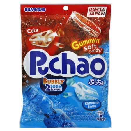 Bonbons Tendres Puchao à Saveur Cola et Soda - Sachet de 100g