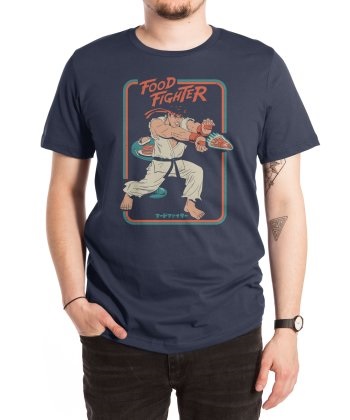 T-Shirt Threadless - Food Fighter (Marine)