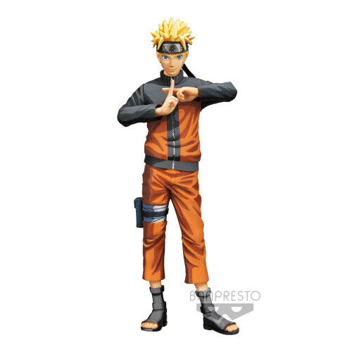 Figurine Naruto Shippuden Par Banpresto - Naruto Uzumaki Grandista Nero Manga Dimensions 27 CM