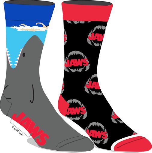 Chaussettes Les Dents De La Mer (Jaws) Par Bioworld - Paquet De 2 Paires