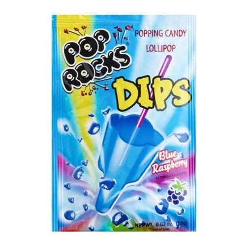 Sucette Pop Rocks À Tremper Dans Bonbons Pétillants - Framboise Bleue 18 G