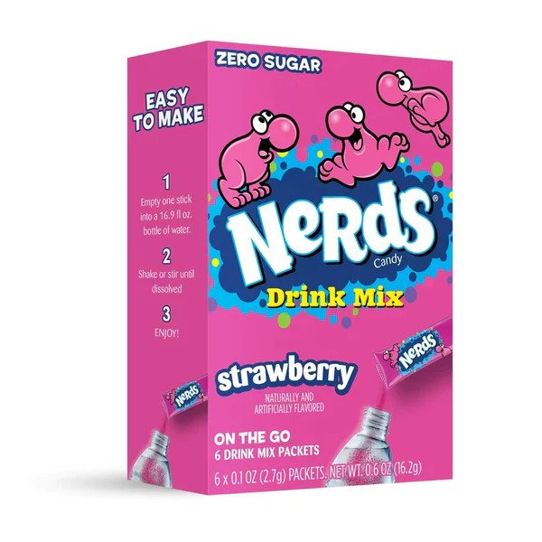 Mélange pour Breuvage Nerds Saveur Fraise - Paquet de 6 Sachets Individuels