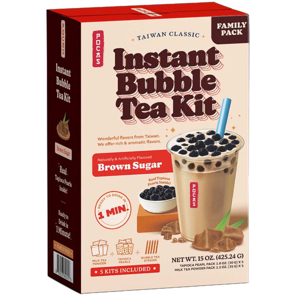 Kit Instantané De Bubble Tea Par Pocas - Ensemble De 3 Au Sucre Brun 255 G