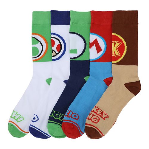 Chaussettes Super Mario Par Bioworld - Paquet De 5 Paires Icones