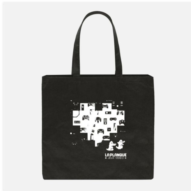 Sac De Magasinage Réutilisable En Tissu La Planque Jeux Vidéo Moyen 34 x 38 x 23 CM - Noir