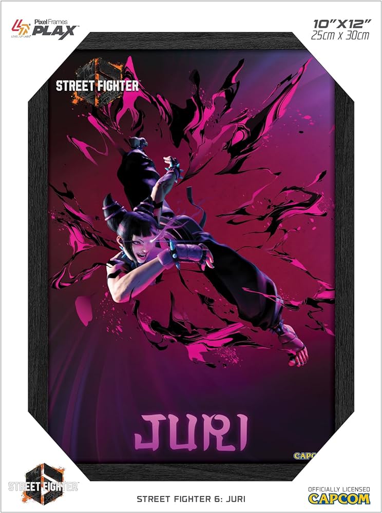 Cadre Lenticulaire 3D Plax Street Fighter 6 Par Pixel Frames - Juri 25 x 30 CM