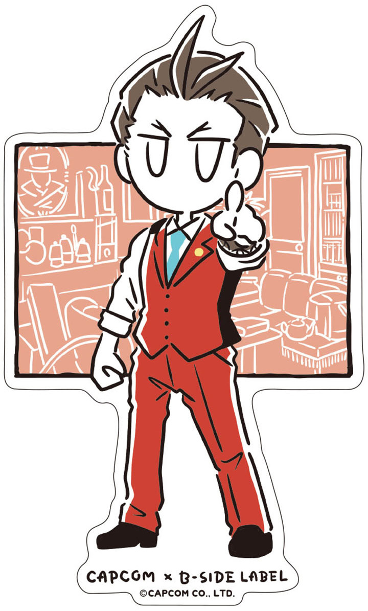 Autocollant CAPCOM x B-SIDE Gyakuten Saiban Par Capcom - Ace Attorney Apollo Justice Line Art