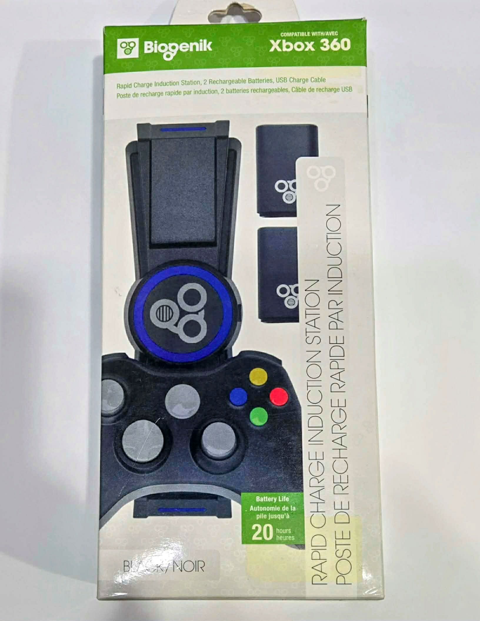 Station De Recharge Par Induction Pour 2x Manettes Xbox 360 Par Biogenik