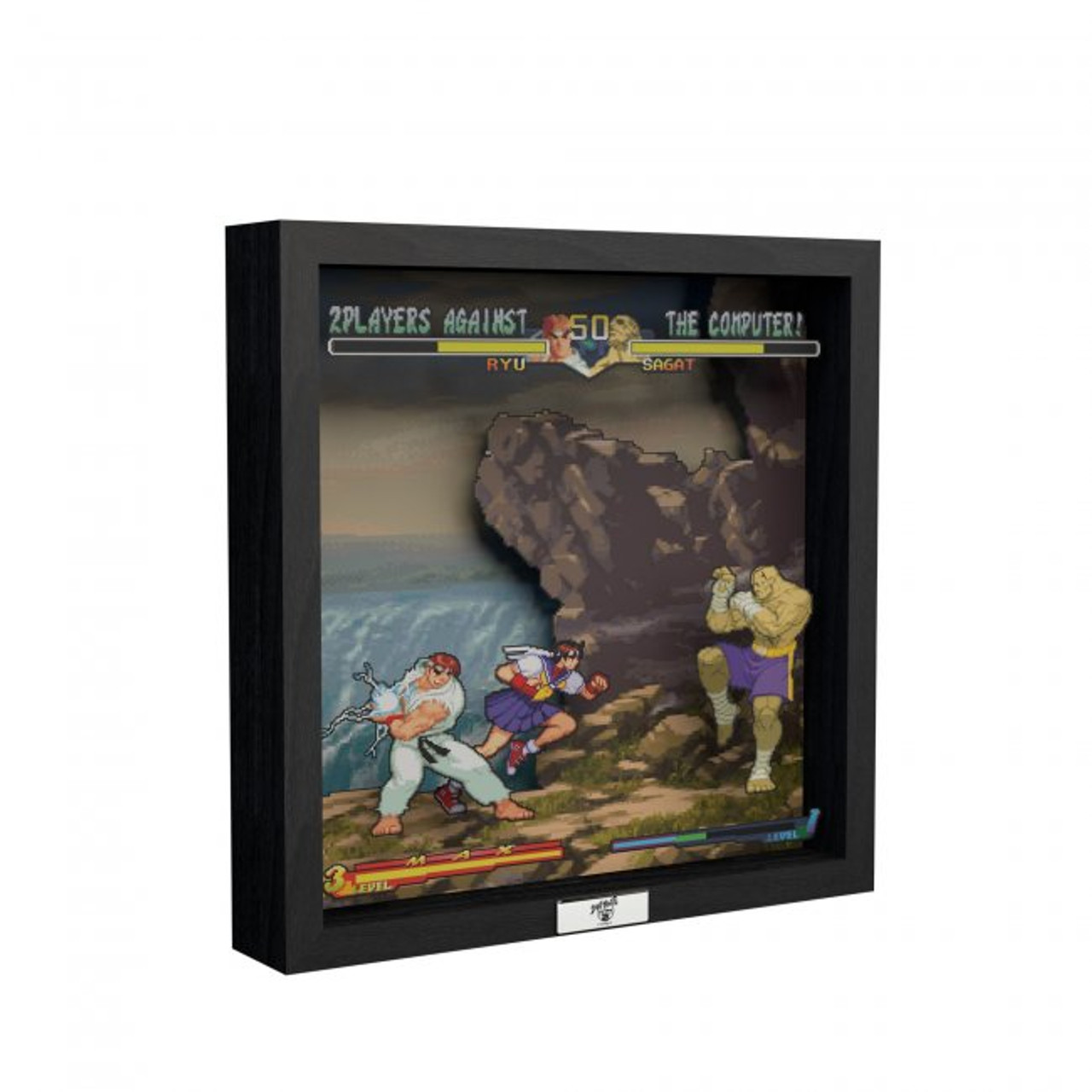 Cadre Diorama Shadow Box Street Fighter Alpha 2 Par Pixel Frames - A Dramatic Battle 23 x 23 CM