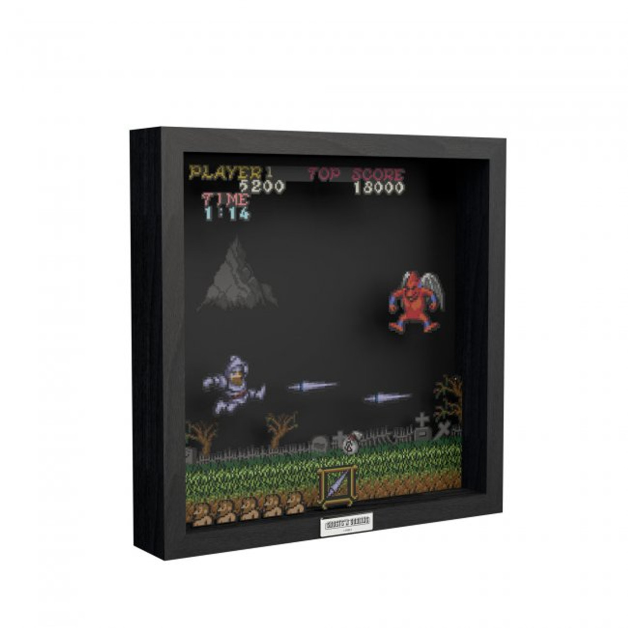 Cadre Diorama Shadow Box Ghost N' Goblins Par Pixel Frames - The Red Arremer 23 x 23 CM