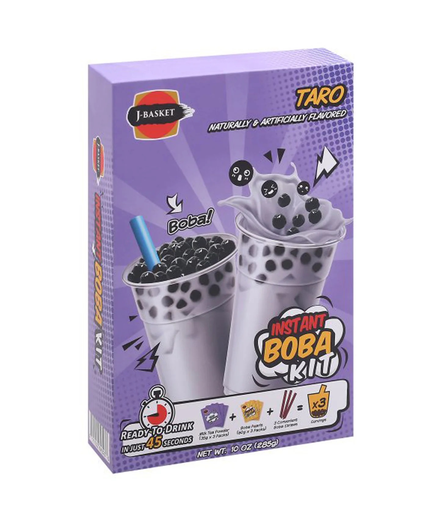 Kit Instantané De Bubble Tea Par J-Basket - Ensemble De 3 Au Taro 255 G