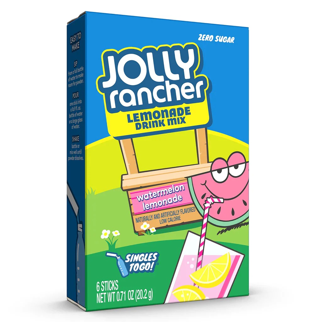 Mélange pour Breuvage Jolly Rancher Saveur Limonade Melon - Paquet de 6 Sachets Individuels
