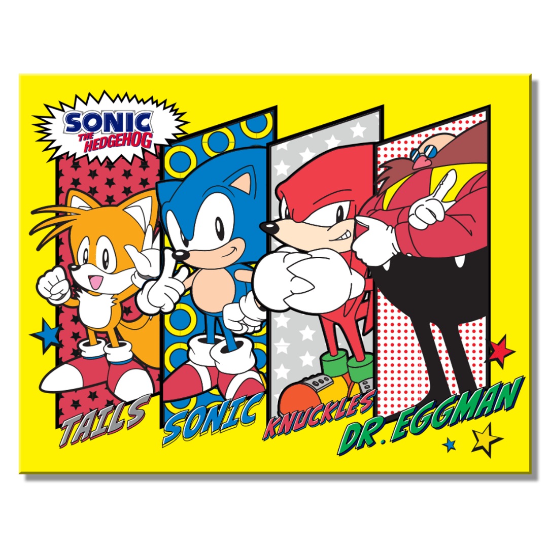 Affiche Murale En Métal - Sonic The Hedgehog Panels 40 x 31,5 CM