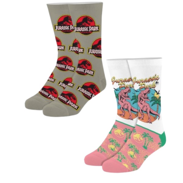 Ensemble De 2 Paires De Chaussettes Par Odd Sox - Jurassic Park