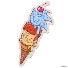 Autocollant Travel Sticker Sonic The Hedgehog Par Ensky - Sonic, Tails Knuckles Ice Cream