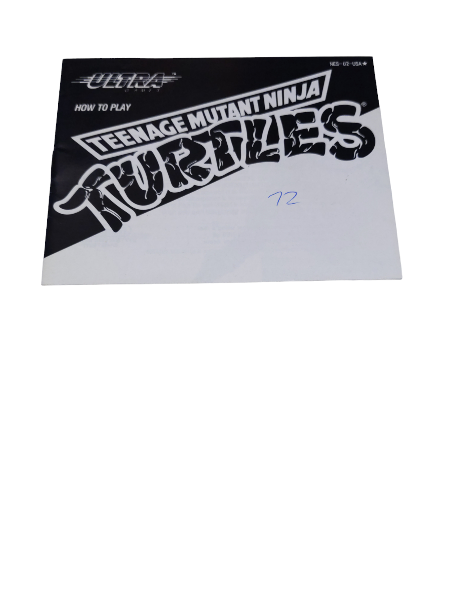Livret NES-U2-USA Teenage Mutant Ninja Turtles NES